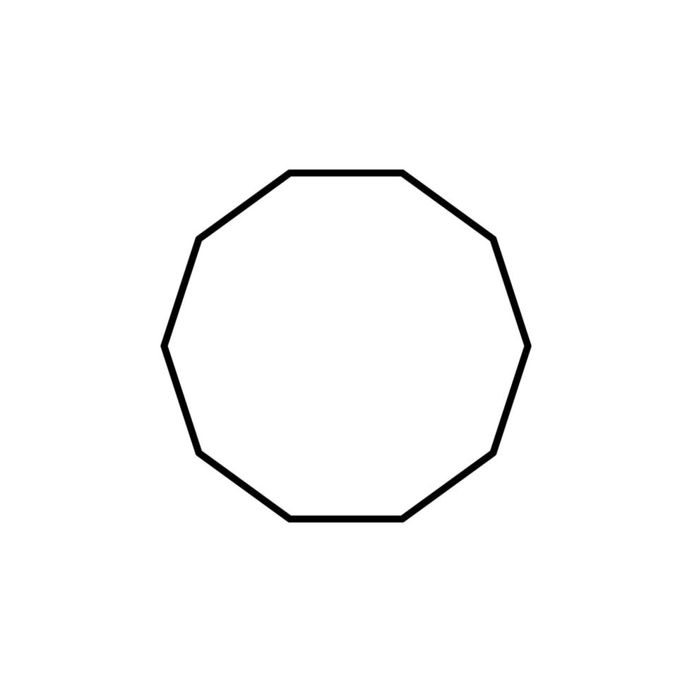 géométrique formes, décagone vecteur icône illustration