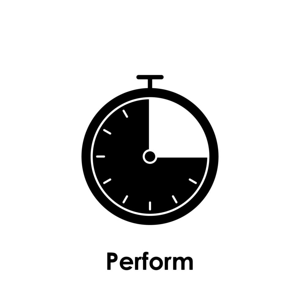 minuteur, chronomètre, effectuer vecteur icône illustration