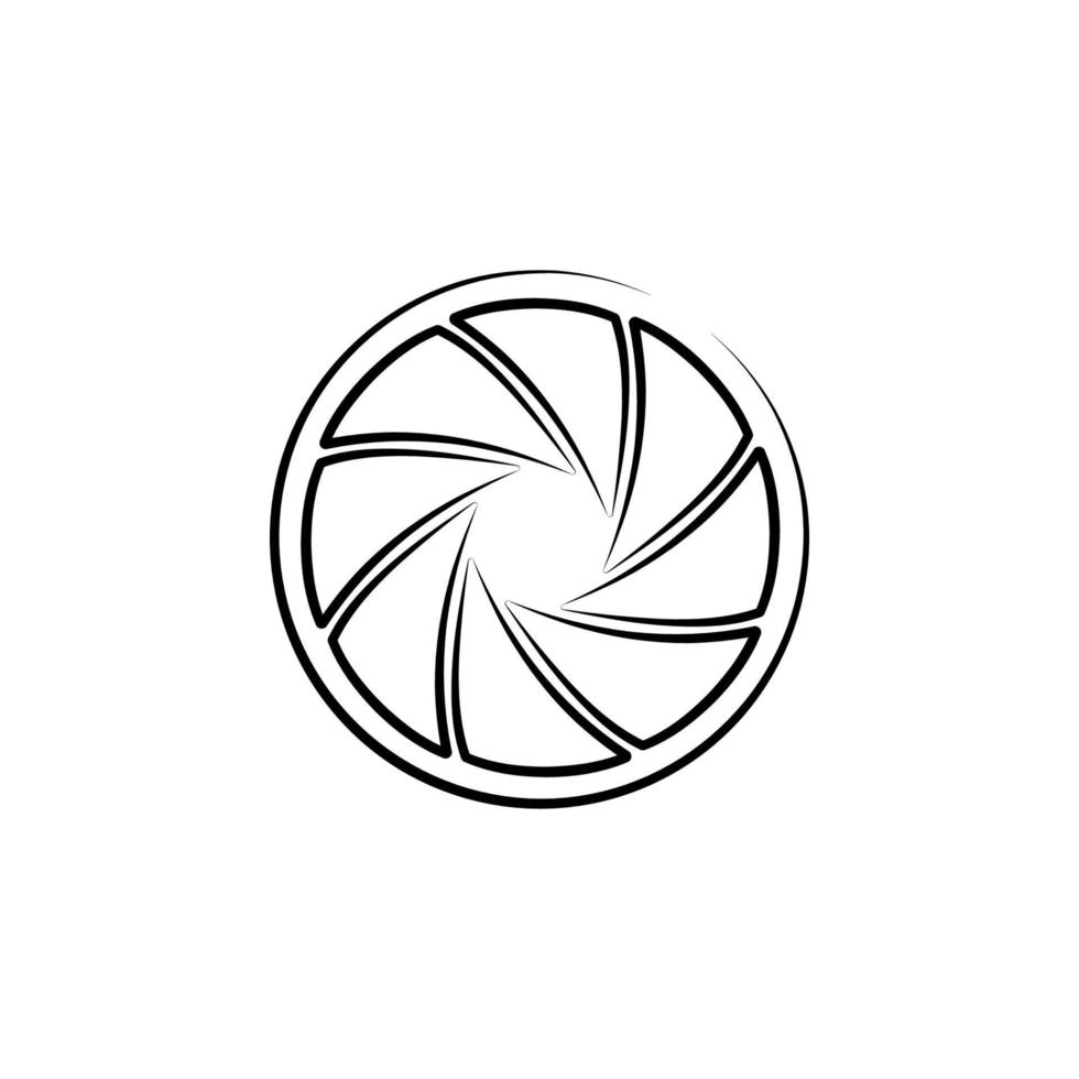 caméra lentille outine logo style vecteur icône illustration