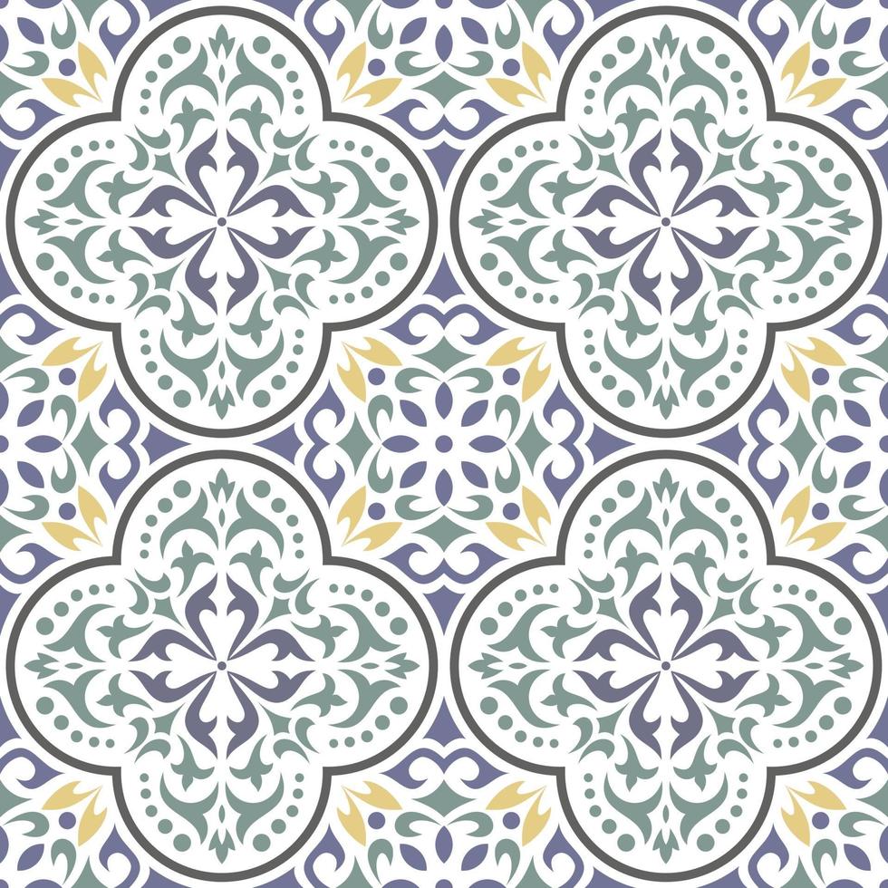 motif de tuile classique sans soudure. fond floral ornemental. vecteur