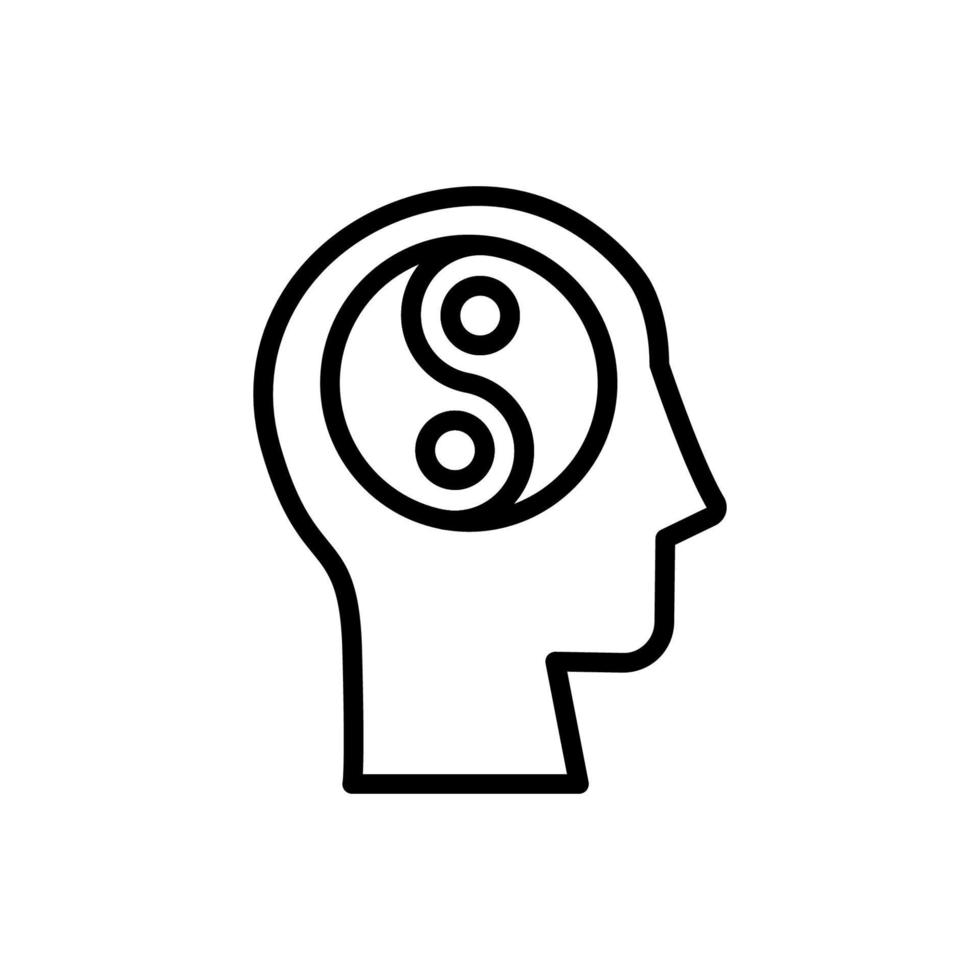 tête yin Yang vecteur icône illustration