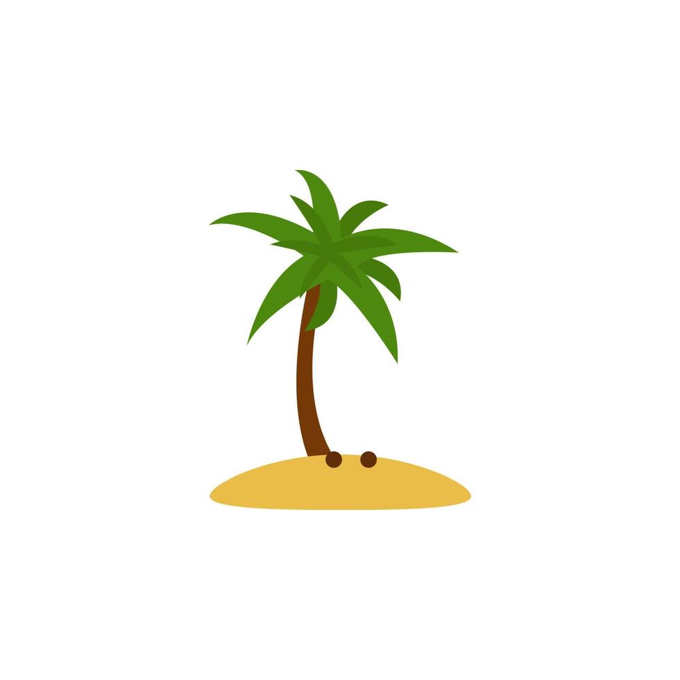 noix de coco arbre plat vecteur icône illustration
