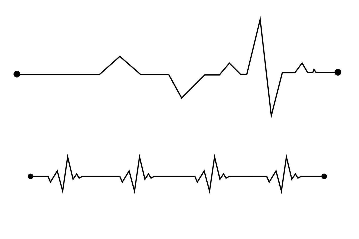 battement de coeur ligne icône ensemble. cardiogramme ligne icône. ekg et cardio symbole. cœur battre moniteur impulsion doubler. cœur battre impulsion taux et du sang pression impulsion trace. vecteur