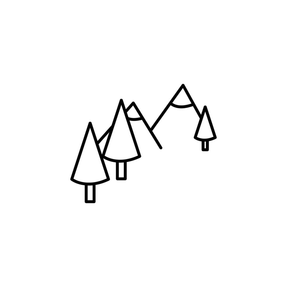 montagnes et des arbres vecteur icône illustration