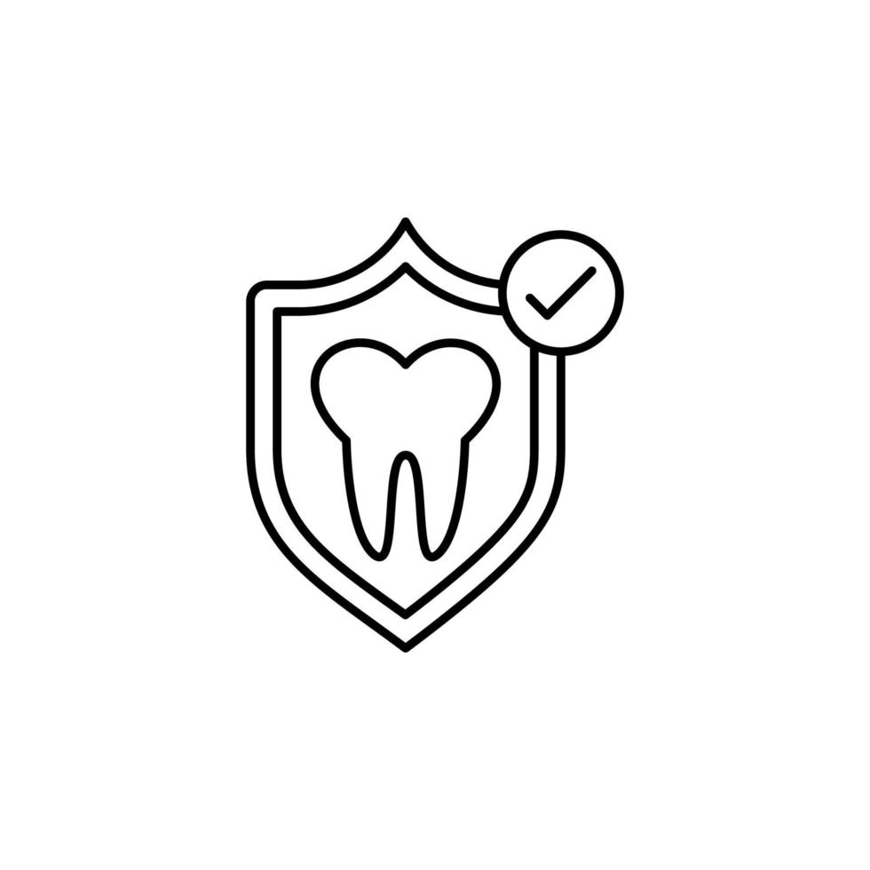 dent, assurance, protection, vérifier vecteur icône illustration