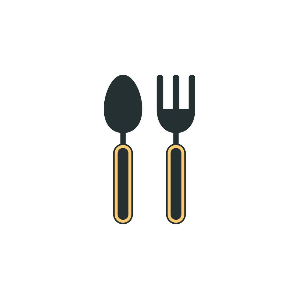 fourchette et cuillère vecteur icône illustration