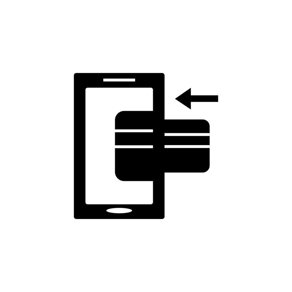 commerce électronique, paiement, téléphone, crédit carte vecteur icône illustration