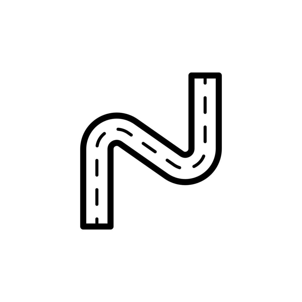 zigzag route vecteur icône illustration