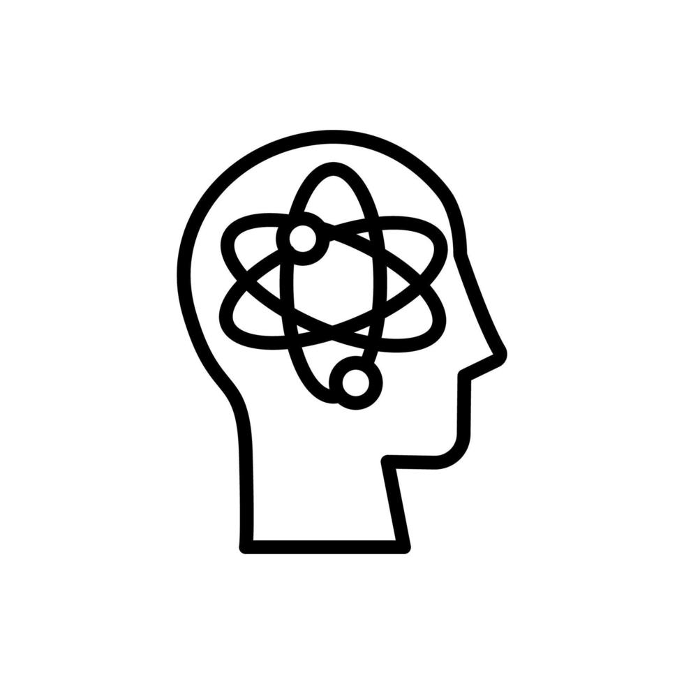 tête atome vecteur icône illustration