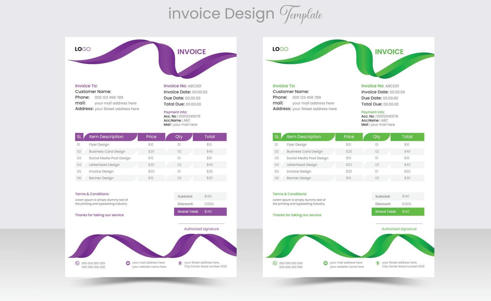 minimal entreprise affaires facture d'achat conception modèle vecteur illustration facture forme prix facture. Créatif facture d'achat modèle vecteur. affaires papeterie conception Paiement accord conception modèle