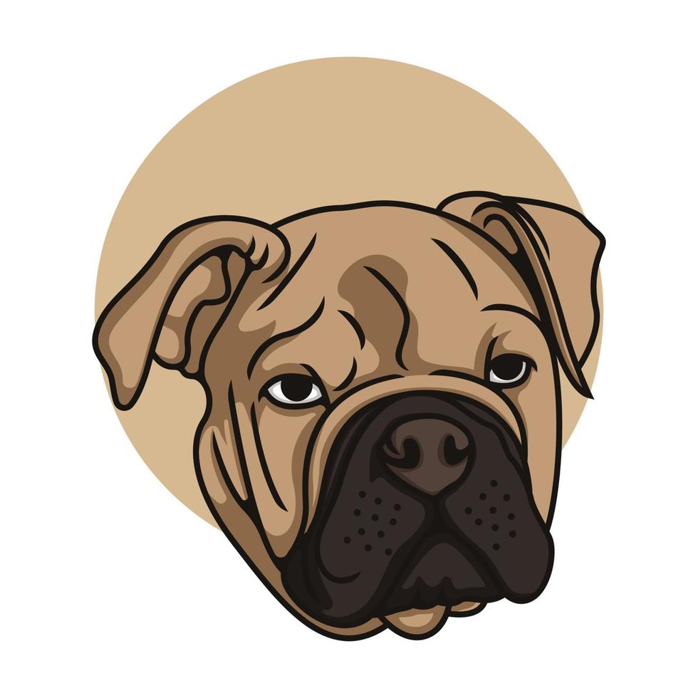 illustration vectorielle de pit-bull visage plat vecteur