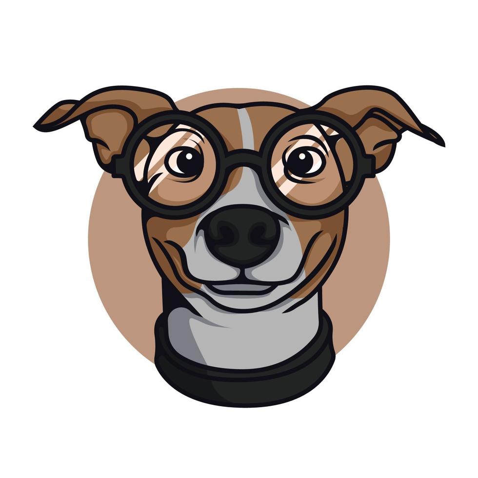 chien de spectacle portant avec des lunettes vector illustration