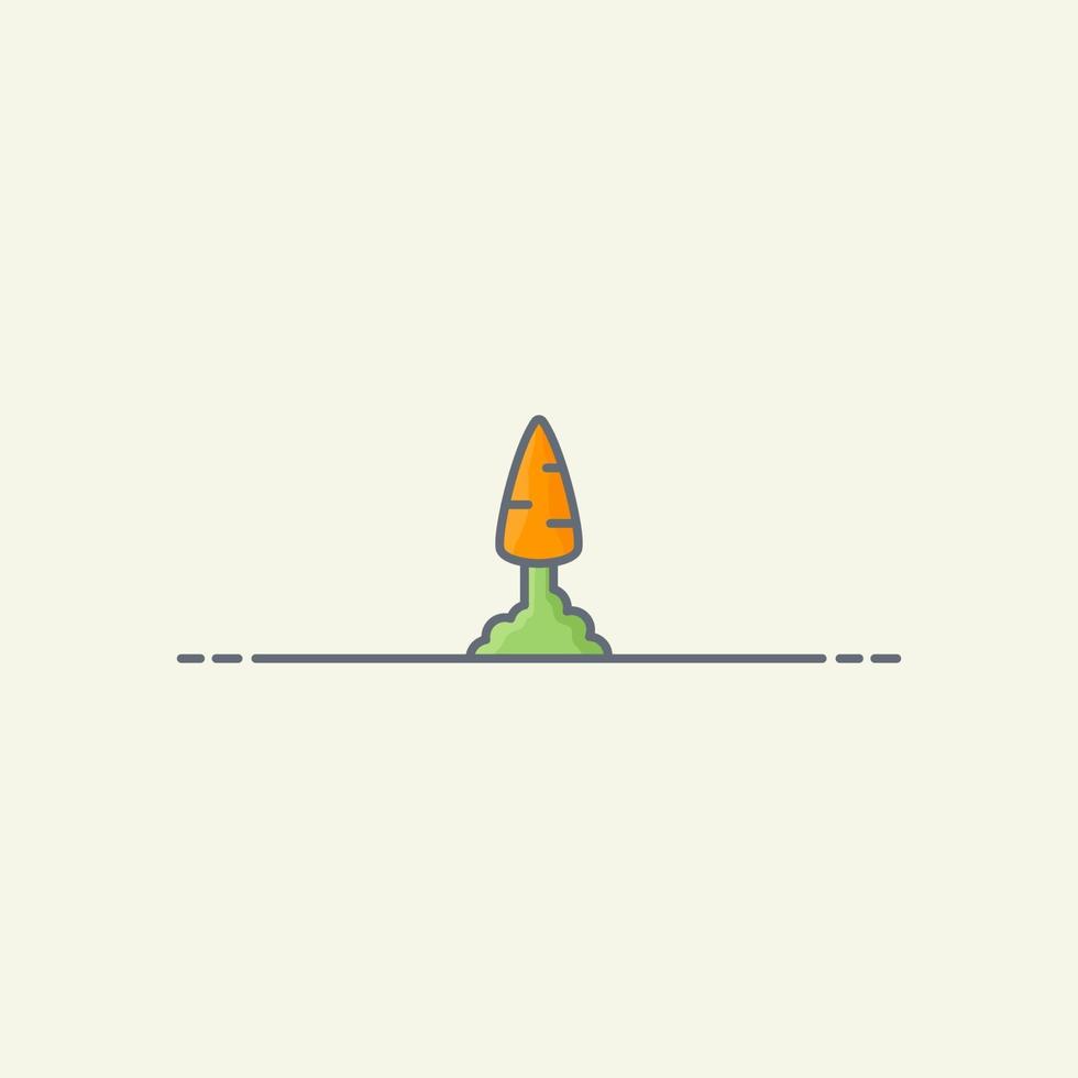 illustration d & # 39; icône de vecteur de lancement de carotte