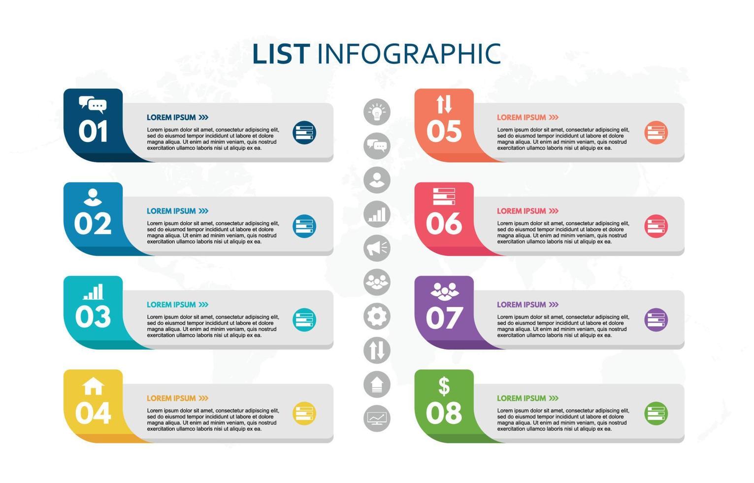 coloré liste infographie vecteur