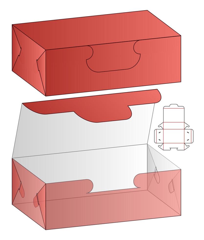 boîte d'emballage conception de modèle découpé. Maquette 3D vecteur