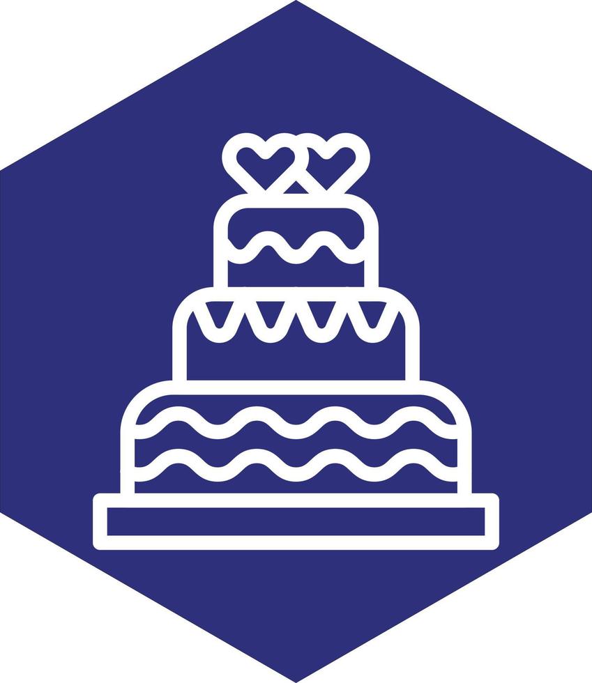 conception d'icône de vecteur de gâteau de mariage