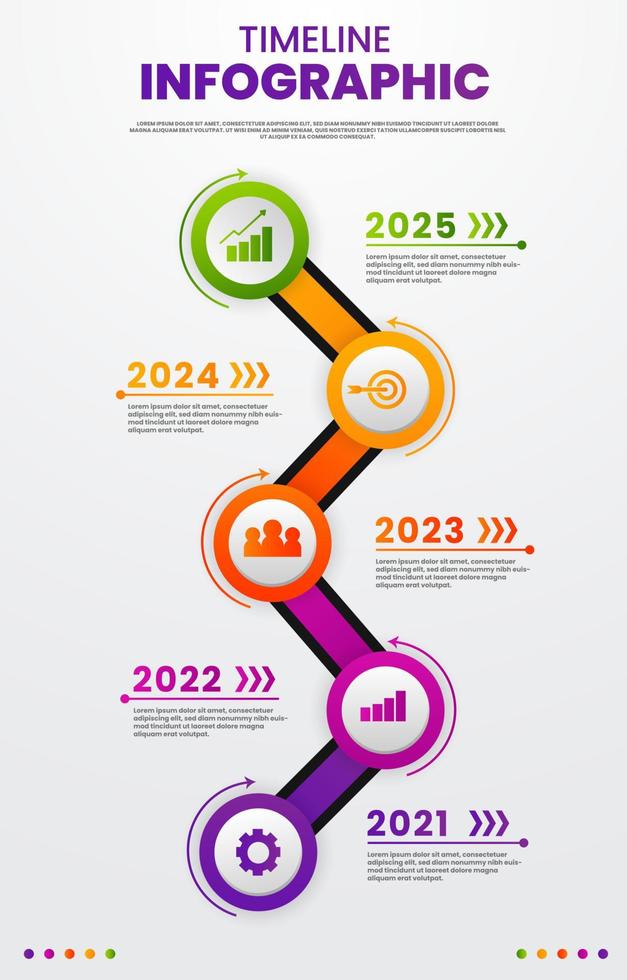 modèle infographique de chronologie vecteur