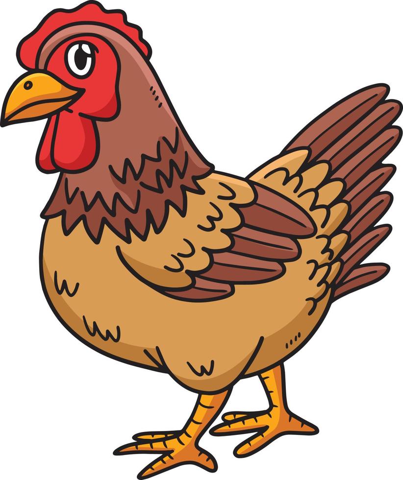 poulet dessin animé couleur clipart illustration vecteur