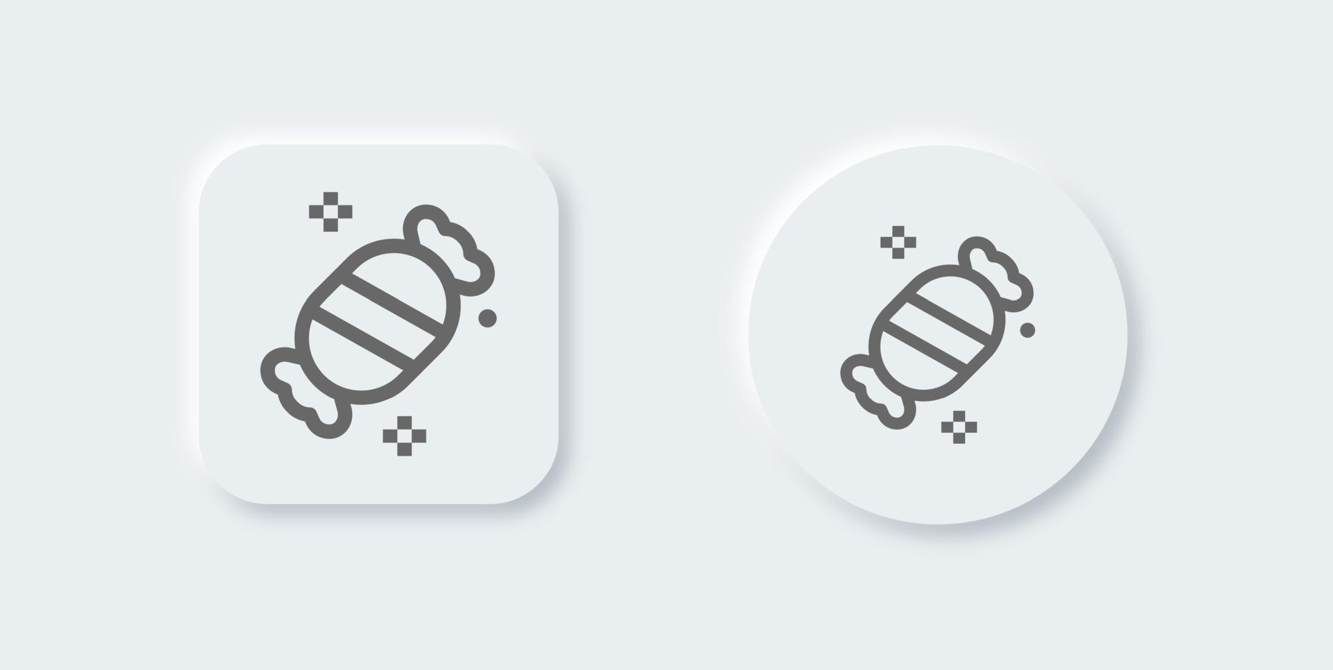bonbons ligne icône dans néomorphe conception style. sucette panneaux vecteur illustration.