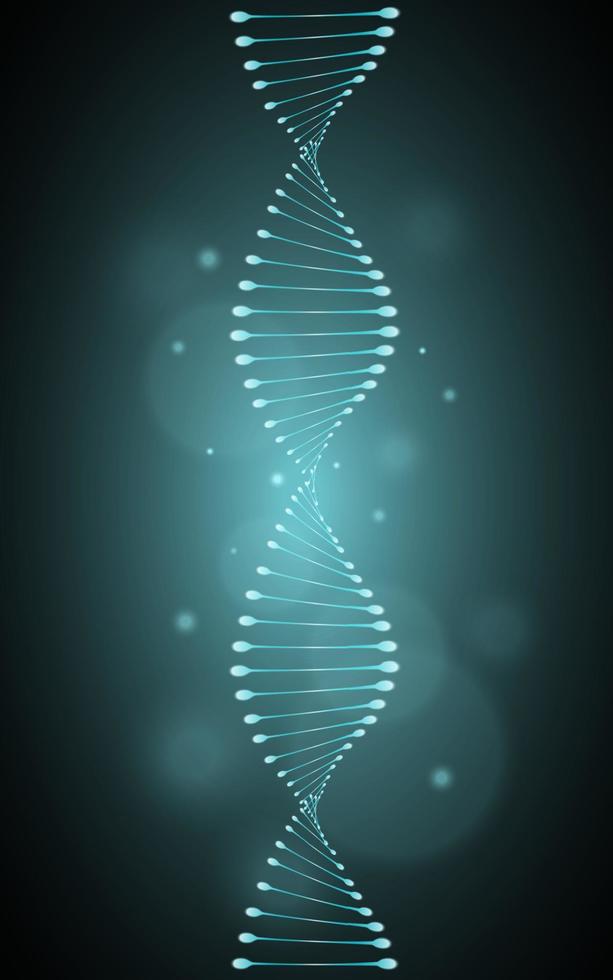 isolé génétique hélix modèle avec bleu embrasé effet vecteur