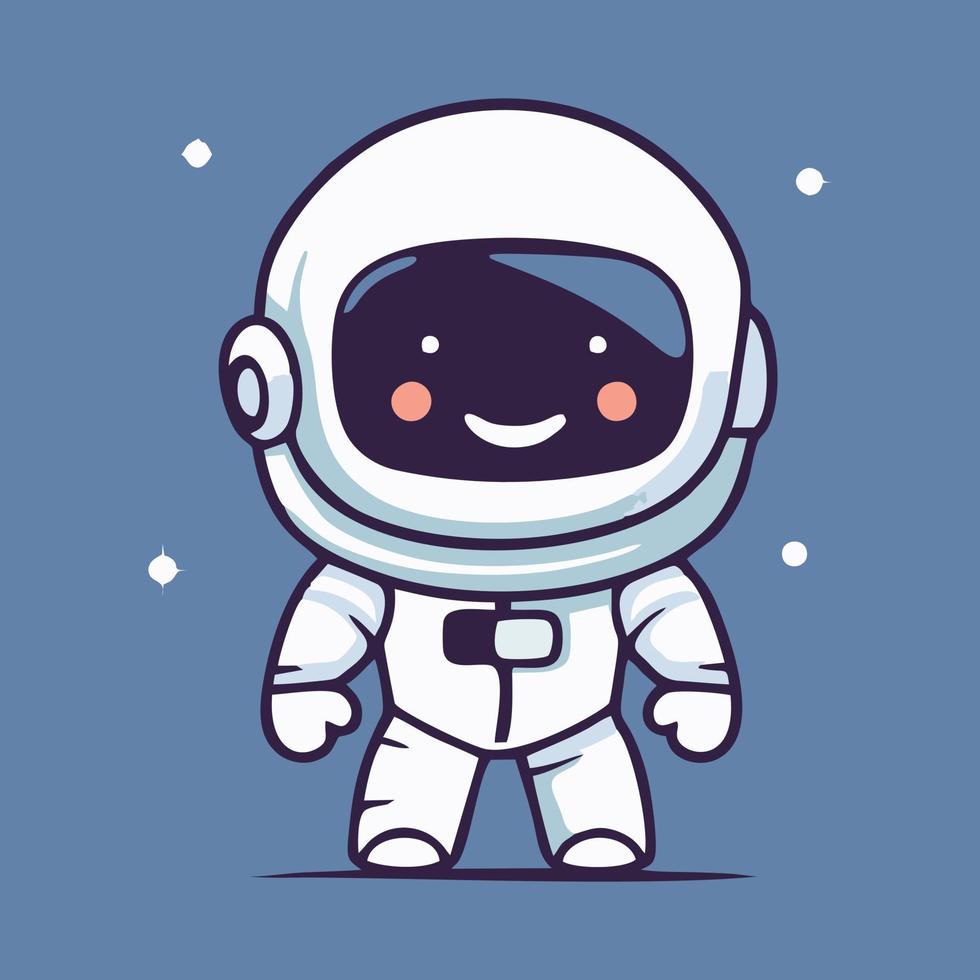 mignonne astronaute mascotte vecteur dessin animé style