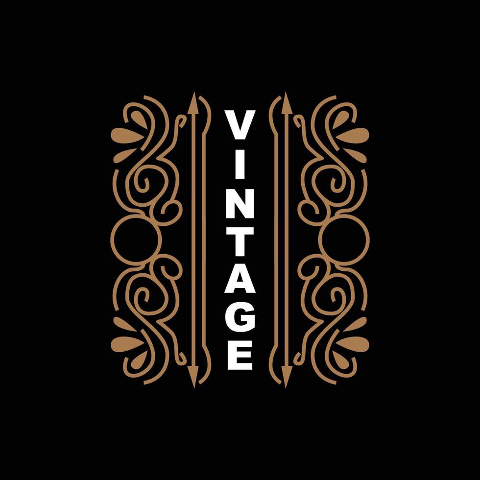 design vintage rétro, logo d'ornement vectoriel minimaliste luxueux, avec style mandala et batik, illustration de marque de produit, invitation, bannière, mode