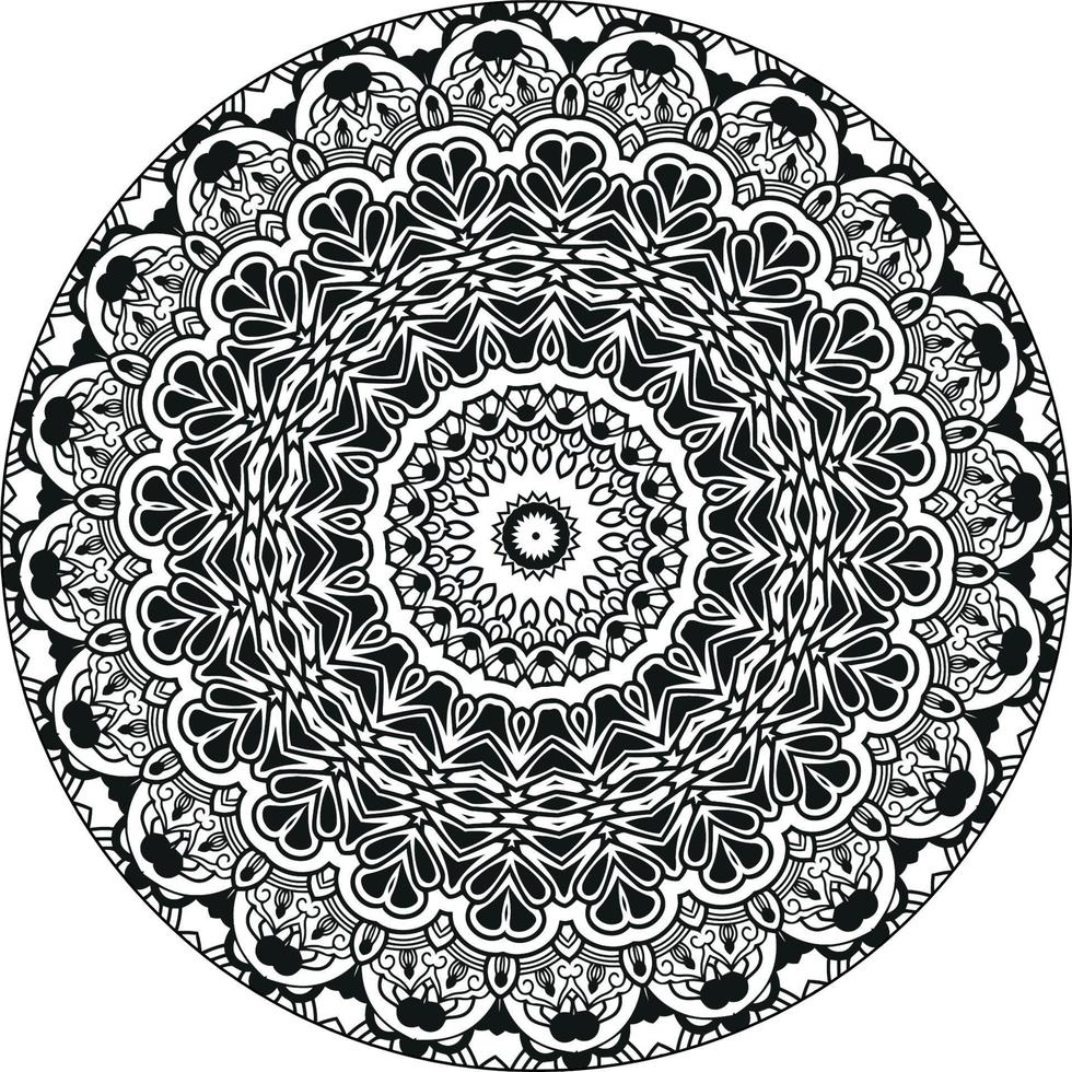 circulaire modèle dans forme de mandala pour henné, Mehndi, tatouage, décoration. décoratif ornement dans ethnique Oriental style. coloration livre page. ancien décoratif éléments. vecteur