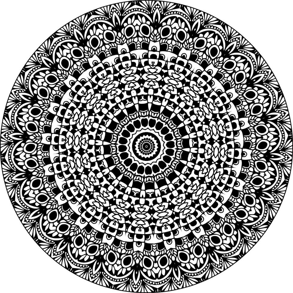 mandala de fleurs. éléments décoratifs d'époque. motif oriental, illustration vectorielle. motifs islamiques, arabes, indiens, marocains, espagnols, turcs, pakistanais, chinois, mystiques, ottomans. page de livre de coloriage vecteur