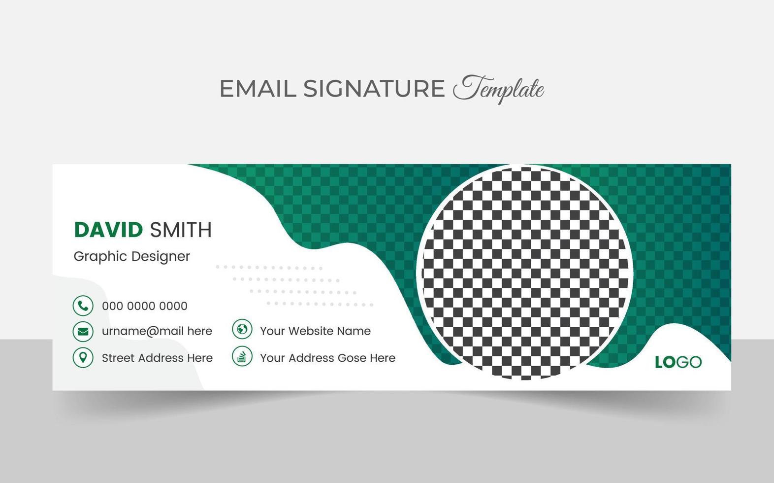 entreprise moderne email Signature conception modèle. email Signature modèle conception avec vert couleur. affaires e Signature vecteur conception. pro vecteur