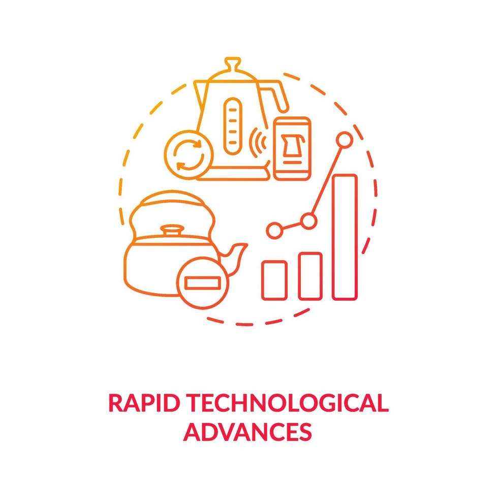 icône de concept de progrès technologique rapide vecteur