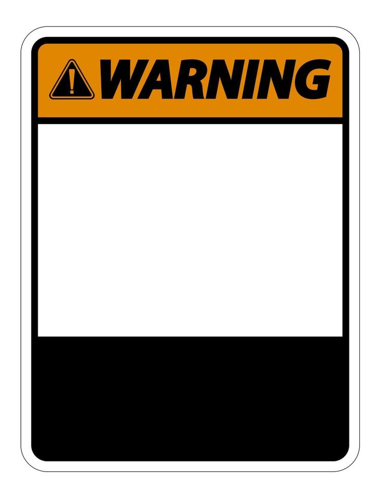 étiquette de signe d'avertissement symbole sur fond blanc vecteur