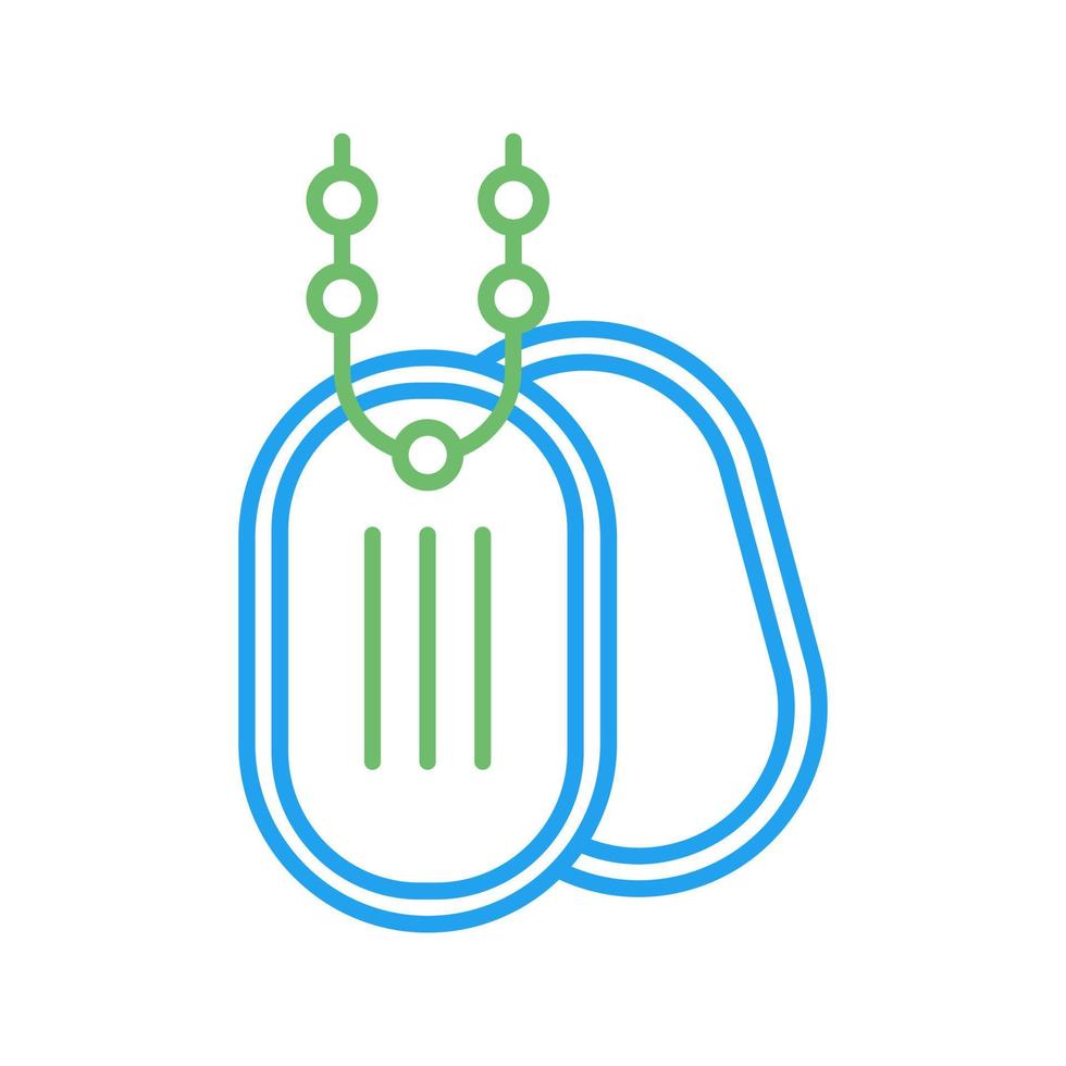 icône de vecteur d'étiquette de chien de l'armée