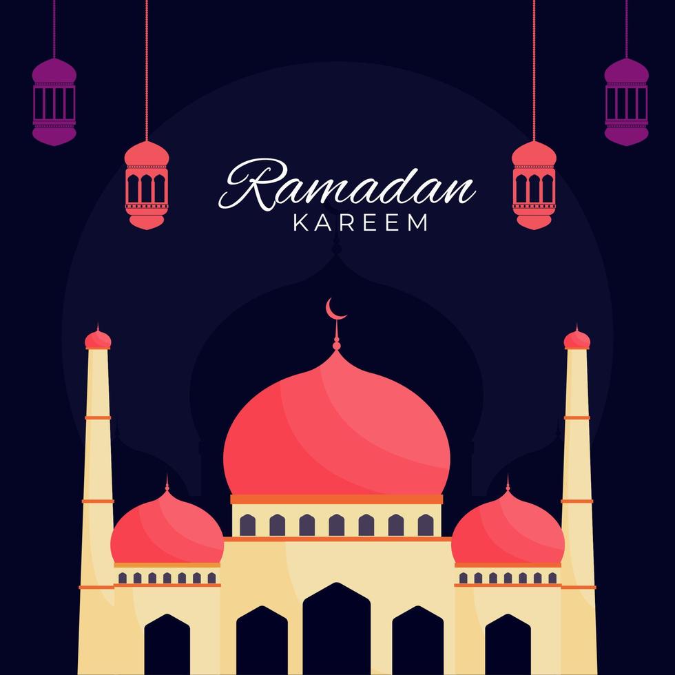 islamique saint mois de Ramadan kareem ou ramazan kareem concept. vecteur