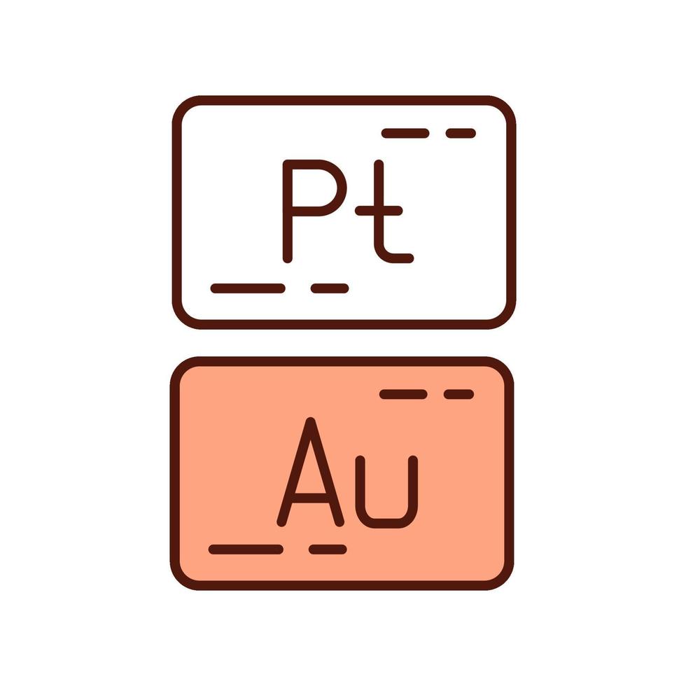 icône de couleur rgb métaux précieux vecteur