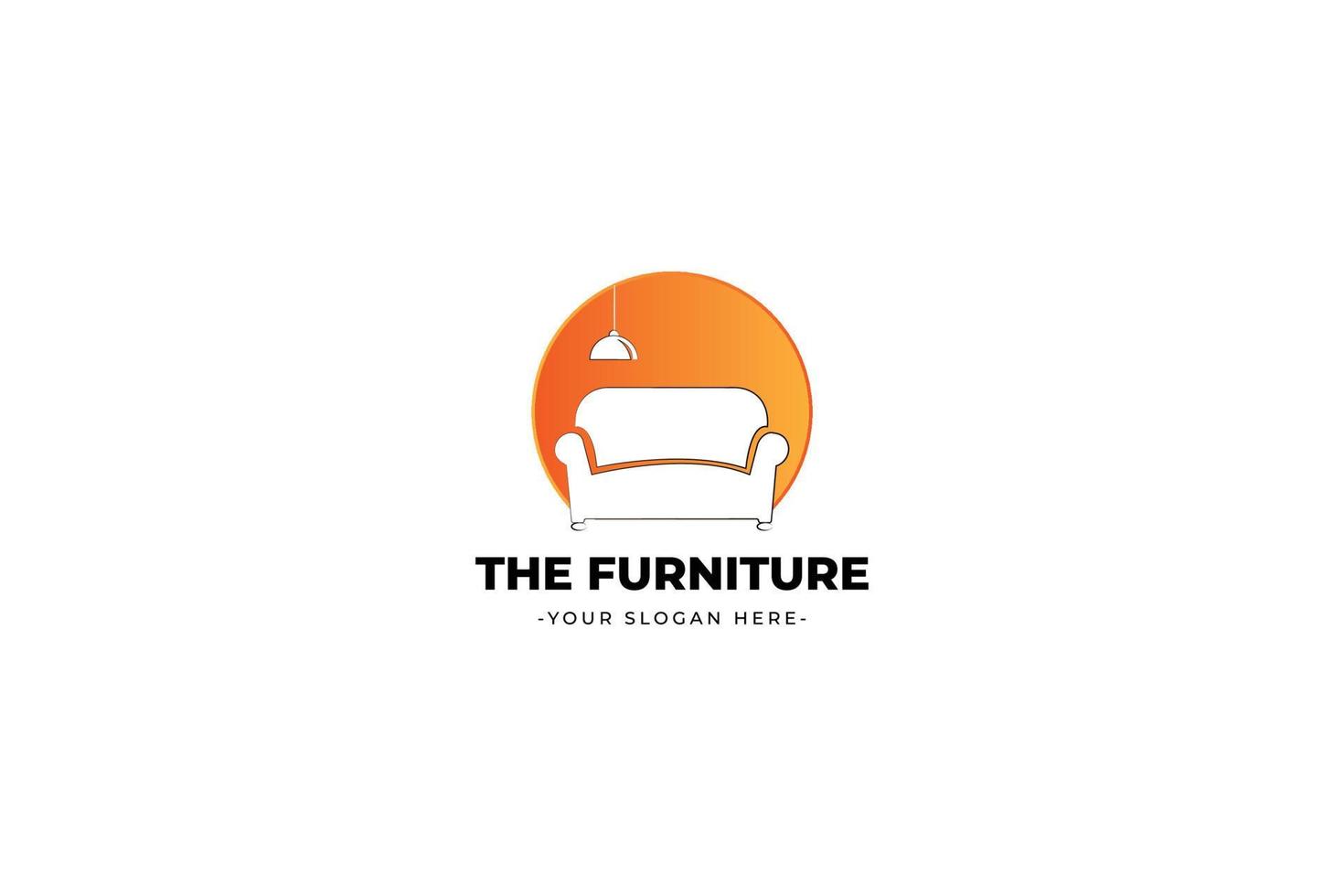 meubles logo concept avec fauteuil vecteur
