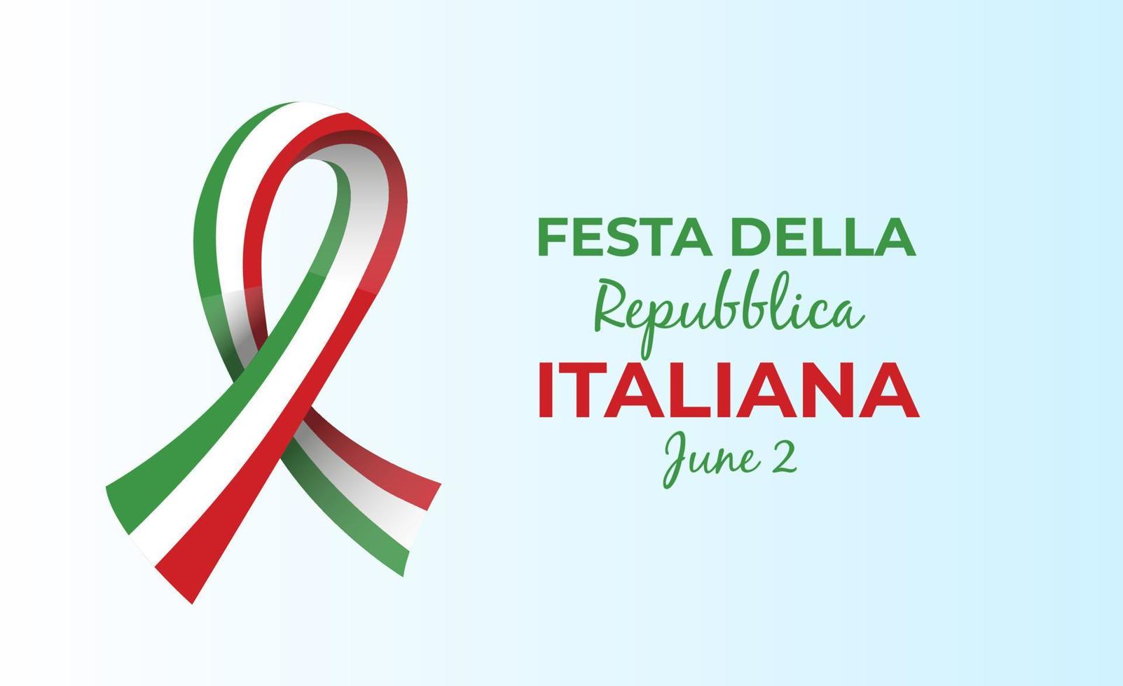 italien république jour, 2ème juin, festa della repubblica italienne, courbé agitant ruban dans couleurs de le italien nationale drapeau. fête Contexte vecteur