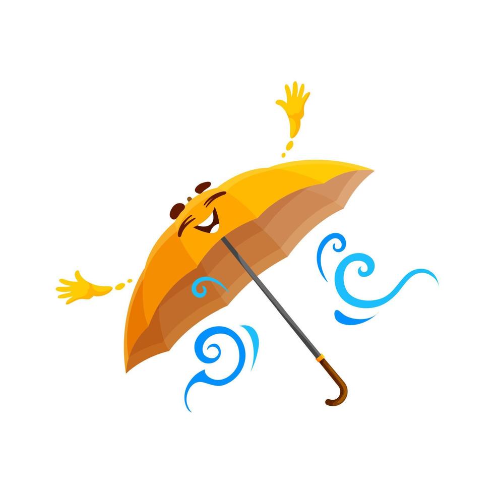 dessin animé parapluie personnage charmant vecteur parasol