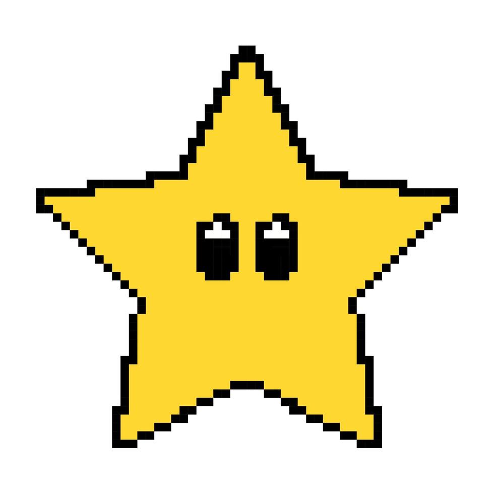 pixel étoile icône Jeu super mario. vidéo Jeu Années 90 vecteur