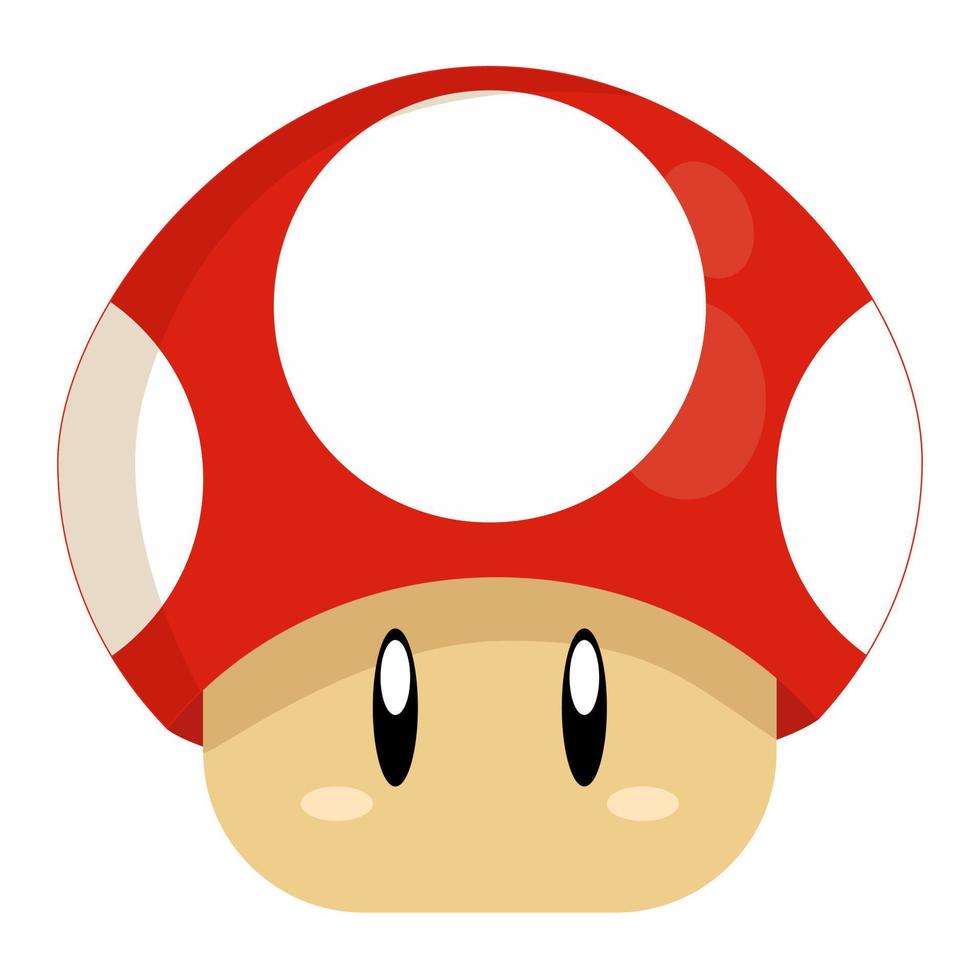 rouge champignon de super mario plat vecteur illustration.