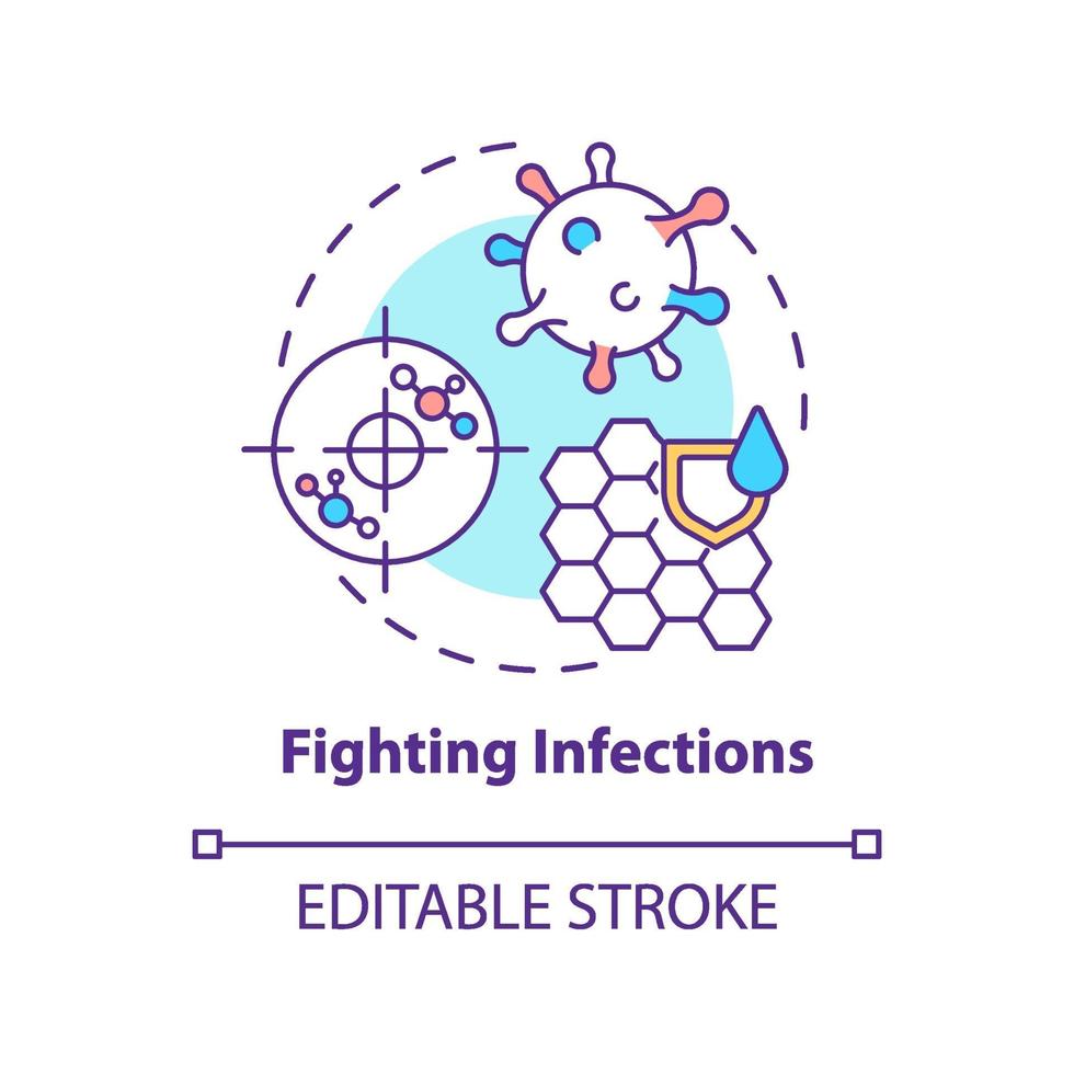 icône de concept de lutte contre les infections vecteur
