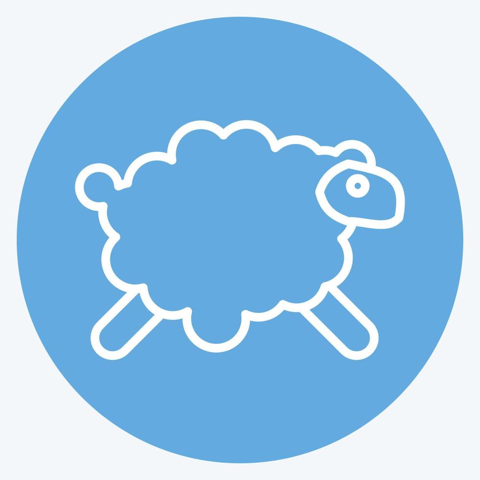 icône mouton. en relation à eid Al adha symbole. bleu yeux style. Facile conception modifiable. Facile illustration vecteur
