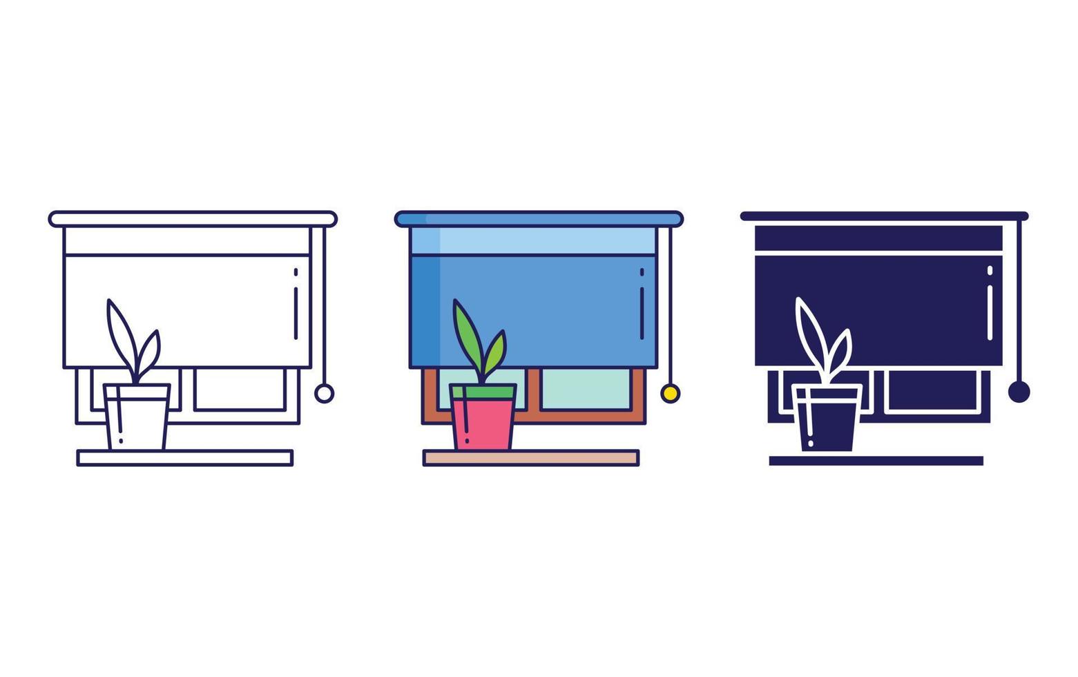 plante et fenêtre vecteur icône