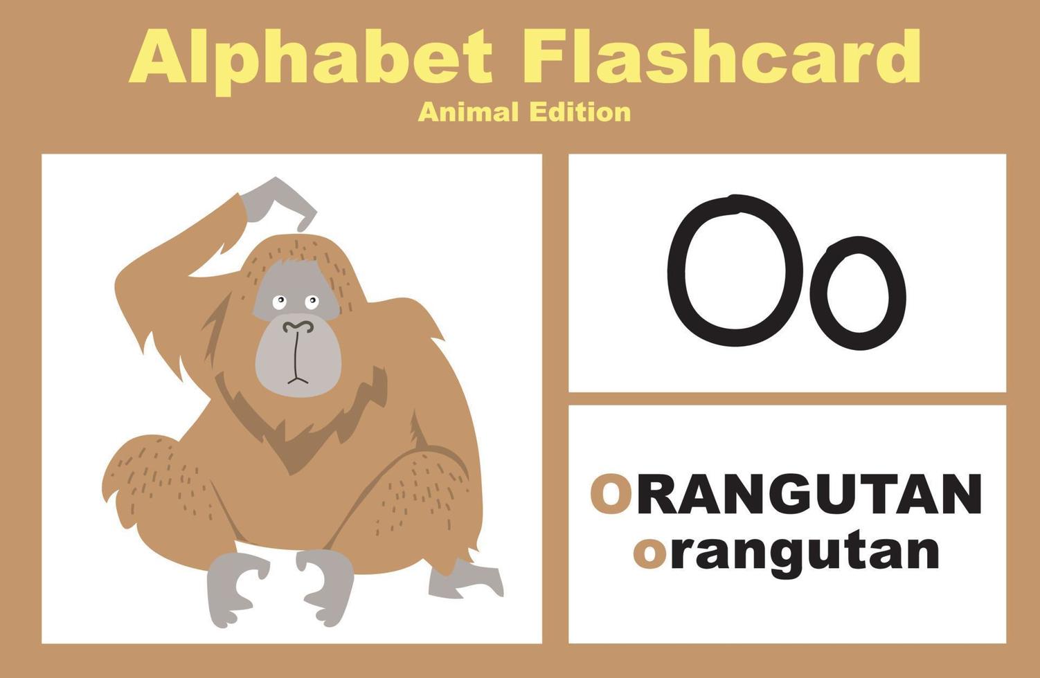 animal alphabet flashcard. éducatif imprimable flashcard. vecteur illustrations.