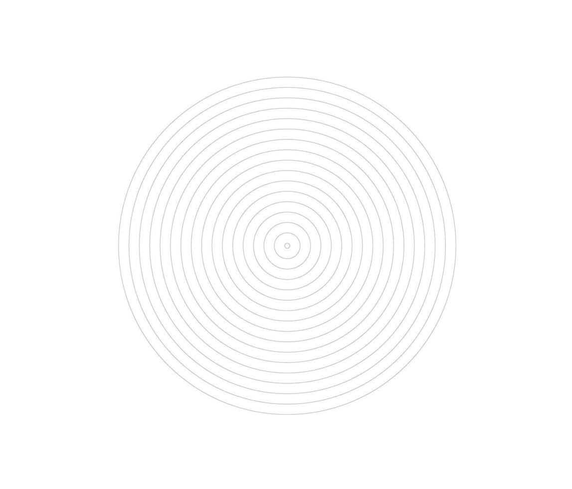 élément de cercle concentrique. anneau de couleur noir et blanc. illustration vectorielle abstraite pour onde sonore, graphique monochrome. vecteur