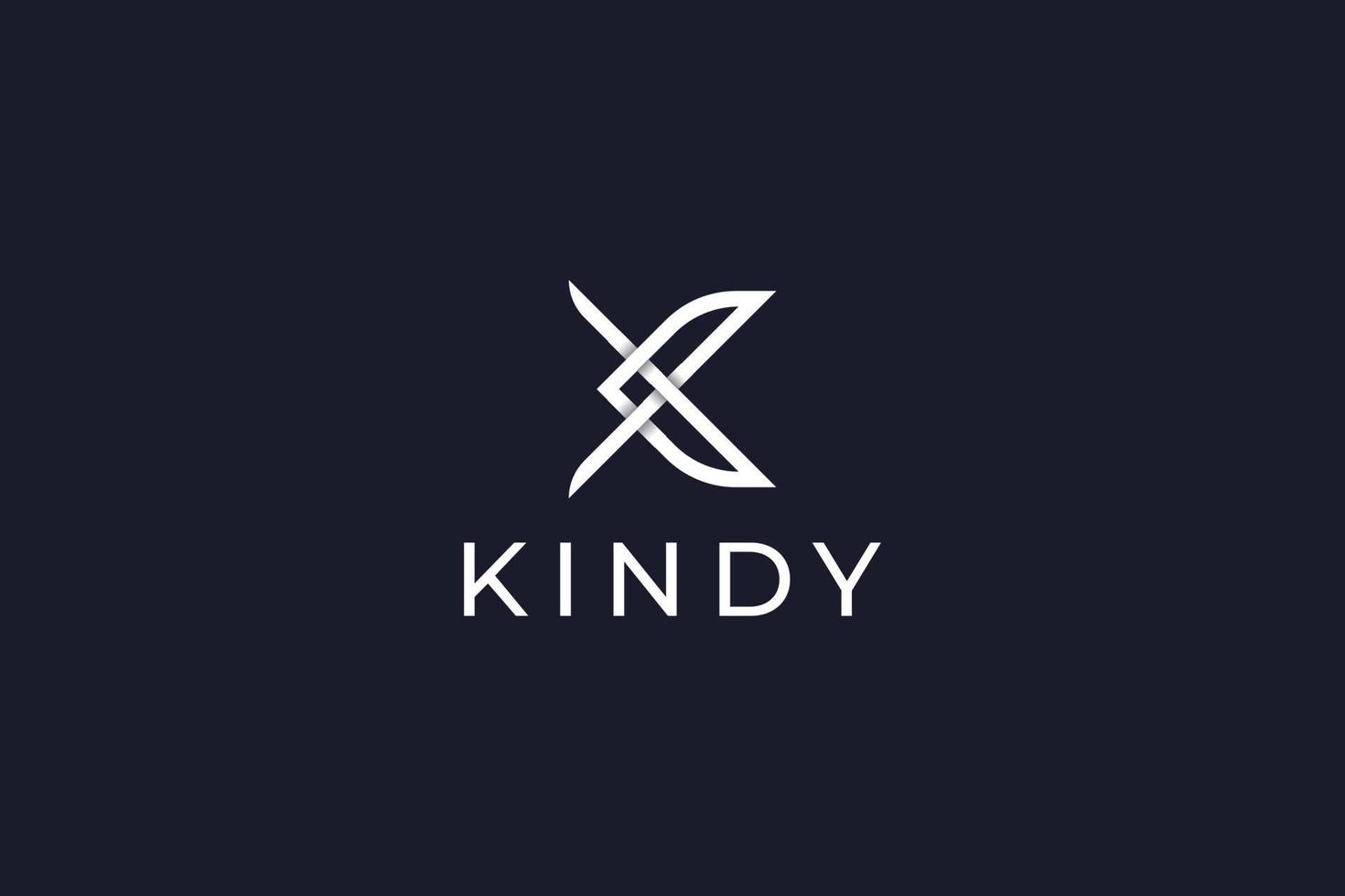 lettre k Créatif ligne art technologique moderne couteau logo vecteur