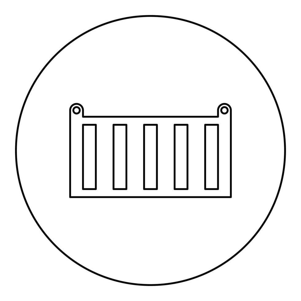 cargaison récipient livraison expédition espace de rangement transport des biens des produits cargaison boîte icône dans cercle rond noir Couleur vecteur illustration image contour contour ligne mince style