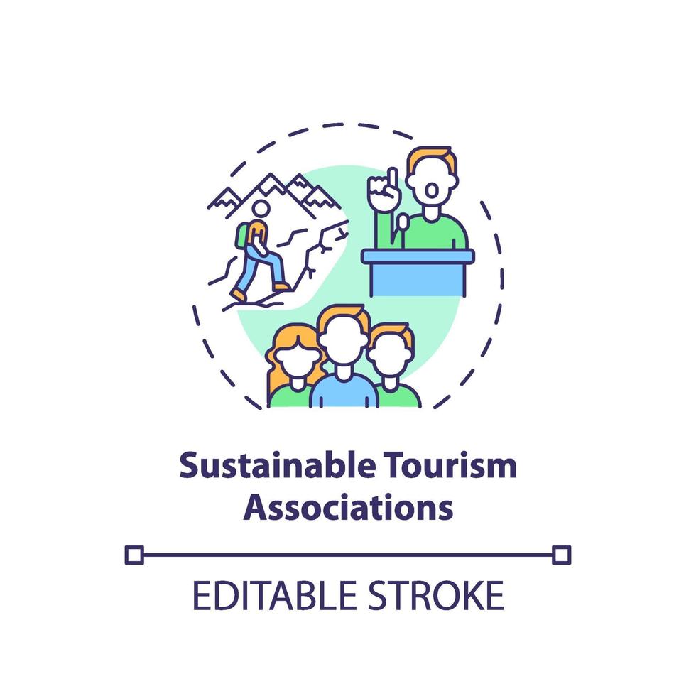 icône de concept d'associations de tourisme durable vecteur