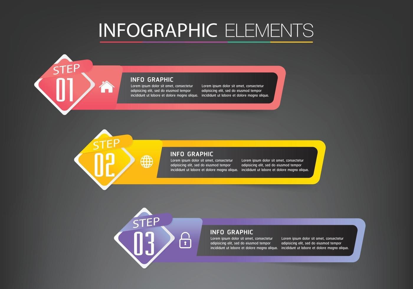 modèle de zone de texte moderne, infographie de bannière vecteur