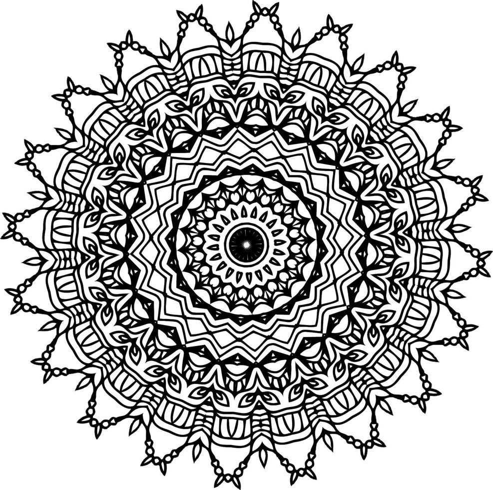 facile circulaire modèle dans forme de mandala pour henné, Mehndi, tatouage, décoration. décoratif ornement dans ethnique Oriental style. coloration livre page vecteur