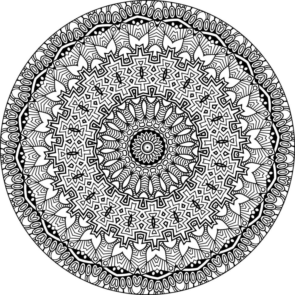 facile circulaire modèle dans forme de mandala pour henné, Mehndi, tatouage, décoration. décoratif ornement dans ethnique Oriental style. coloration livre page vecteur